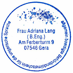 Stempel Behördendolmetscher ungarische Sprache